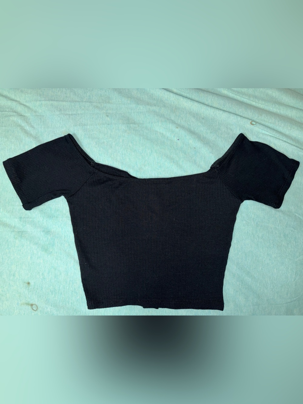 *BRAND NEW* Fashion Nova Women’s Medium Short Sleeve Black Crop Top - Picture 6 of 7